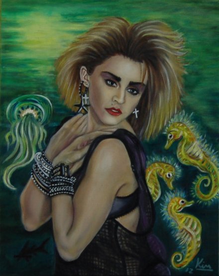 440x554 Oil Painting Gt Deep Blue Gt Madonna - Blue Madonna Painting