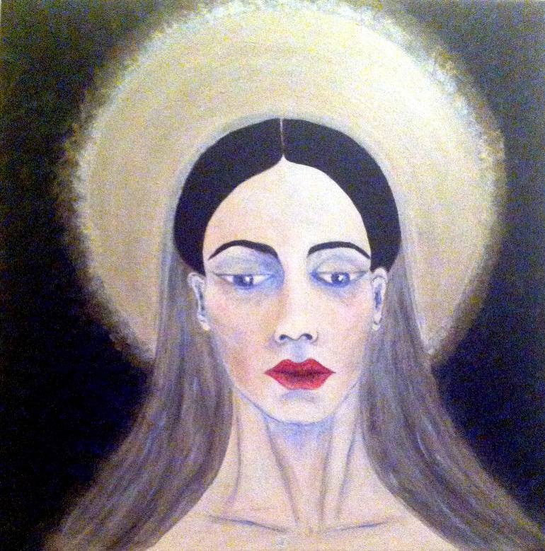 770x779 Saatchi Art Blue Madonna Painting By Valerie Renay - Blue Madonna Painting