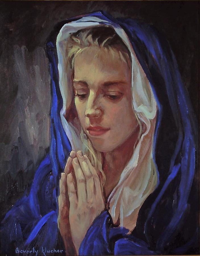 704x900 The Blue Madonna Painting By Beverly Klucher - Blue Madonna Painting