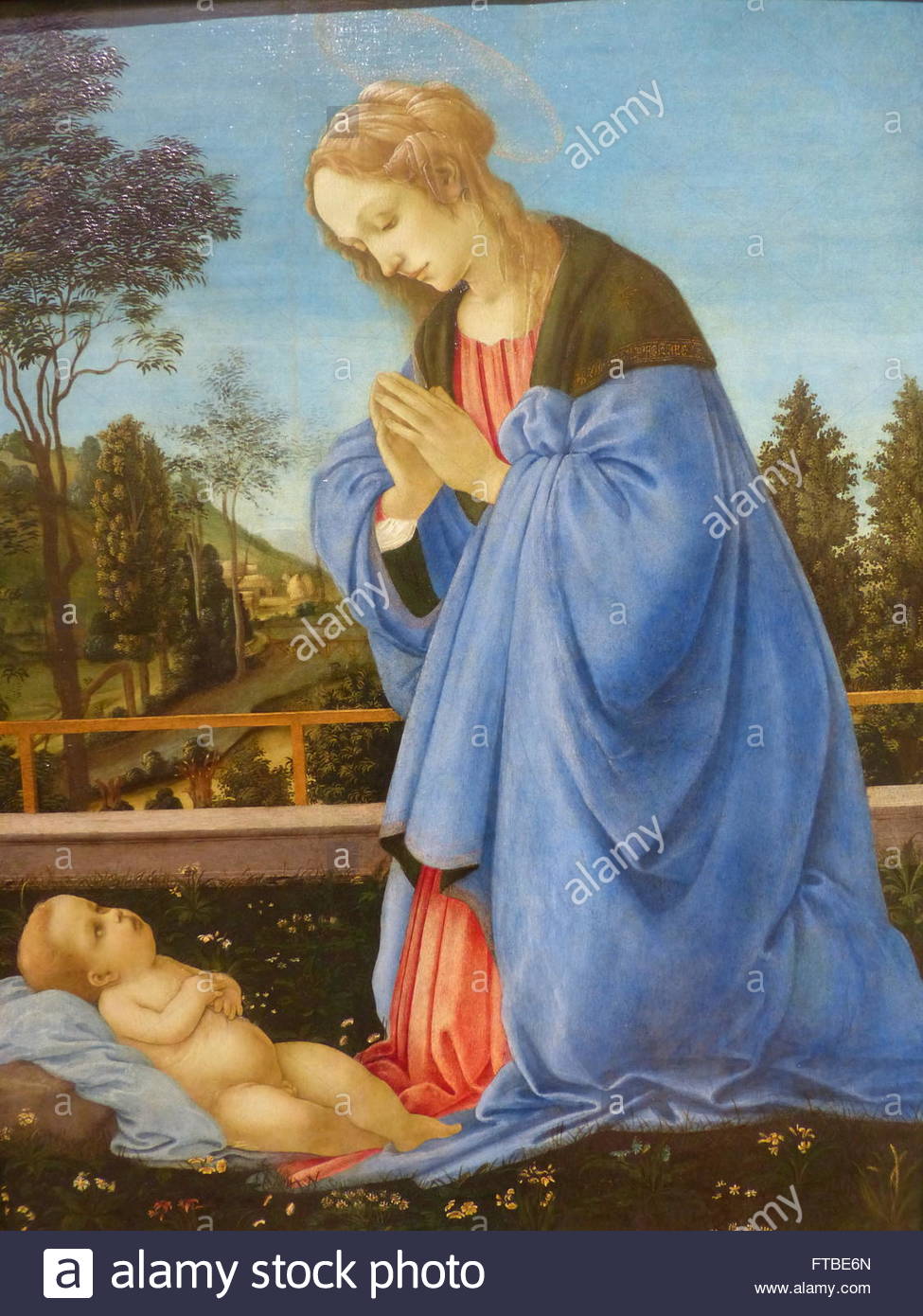 975x1390 View Of Renaissance Painting Of Madonna And Child By Leonardo - Blue Madonna Painting