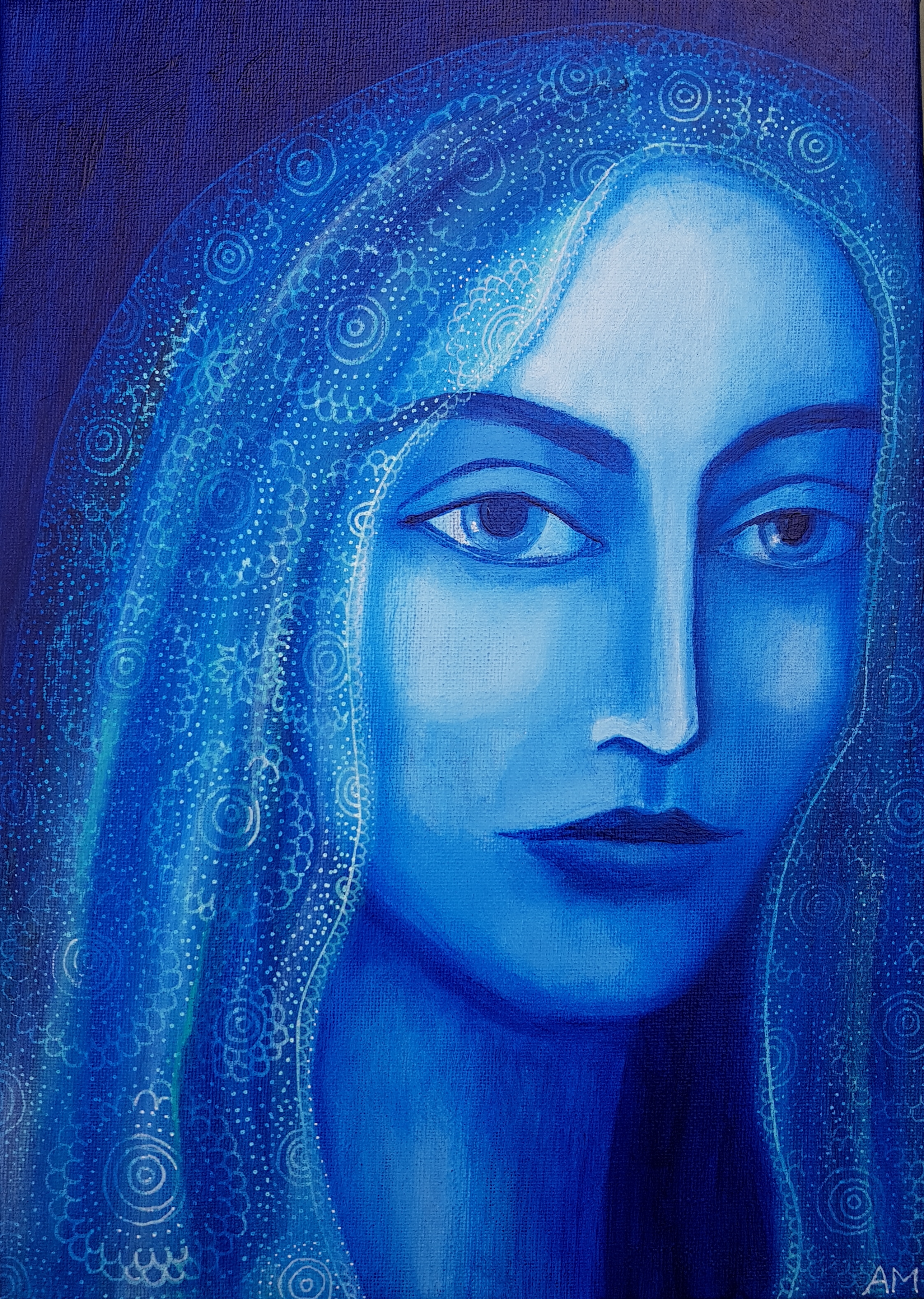 2574x3617 Blue Madonna Alice Mason Artist - Blue Madonna Painting