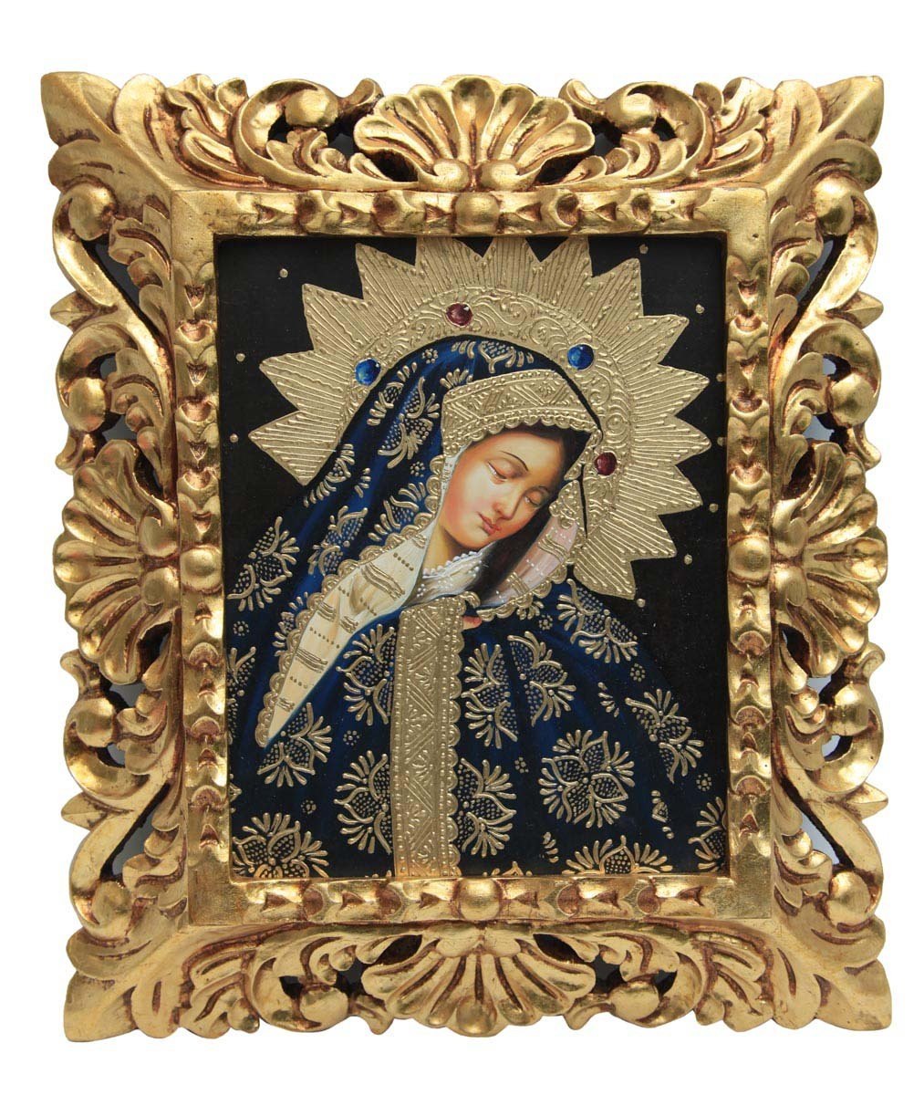1013x1200 Blue Madonna Original Art Framed Oil Painting 15x 13 (86 021 - Blue Madonna Painting