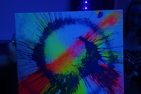 550x366 Paintball Painting Made During Performance And Given - Blue Man Group Painting