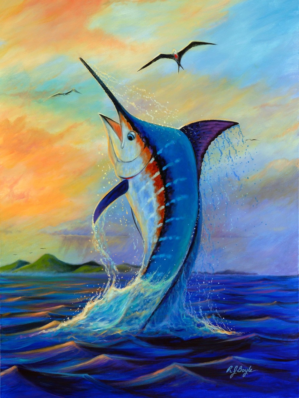 1000x1333 Majestic, Painting, Artwork - Blue Marlin Painting