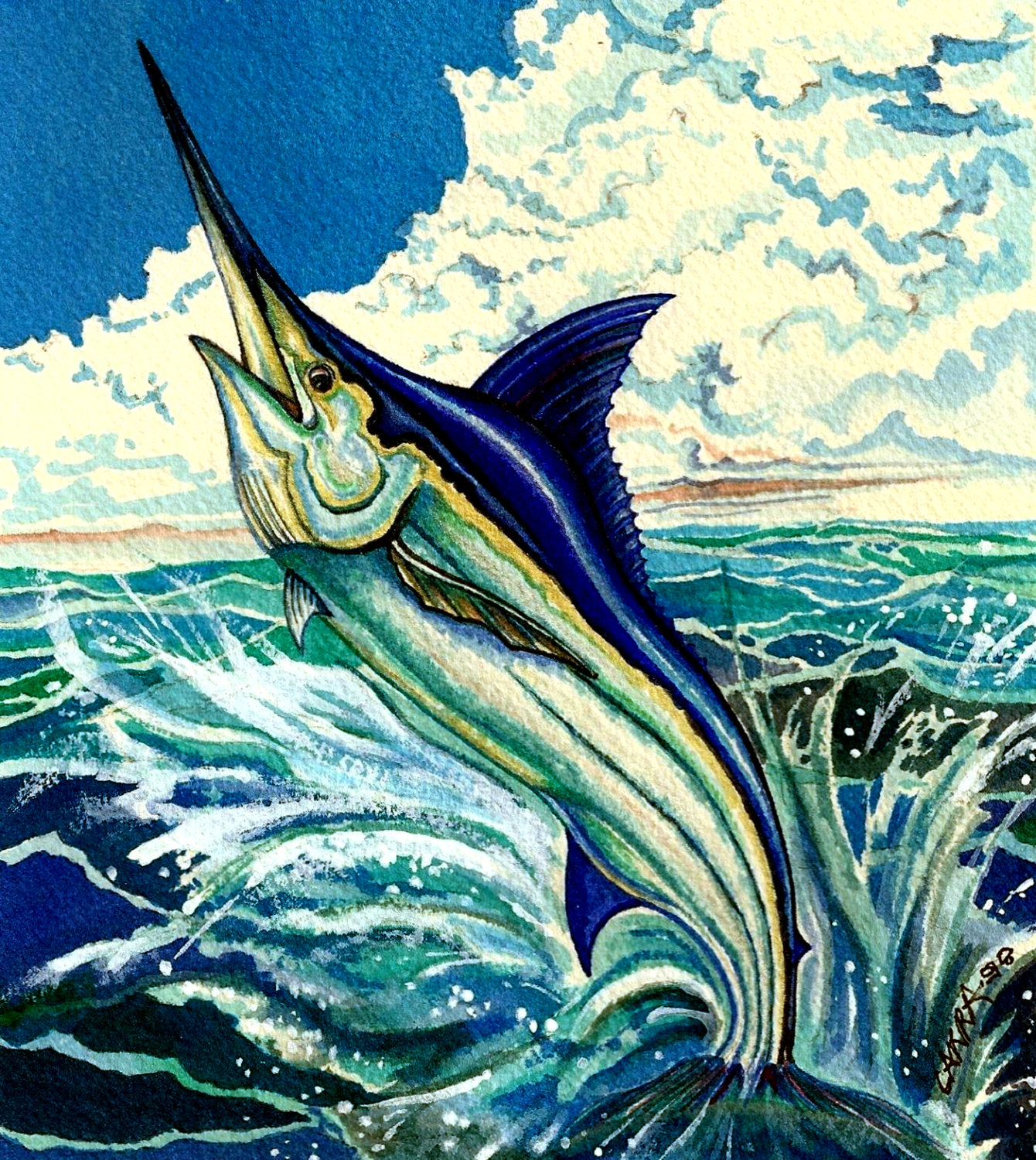 Blue Marlin Painting at PaintingValley.com | Explore collection of Blue ...