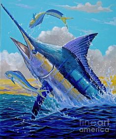 Blue Marlin Painting at PaintingValley.com | Explore collection of Blue ...