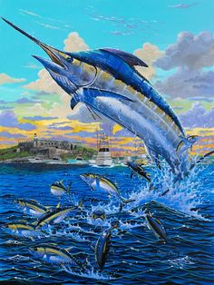 236x314 Black Marlin Fish Art Fish, Fish Art And Paintings - Blue Marlin Painting