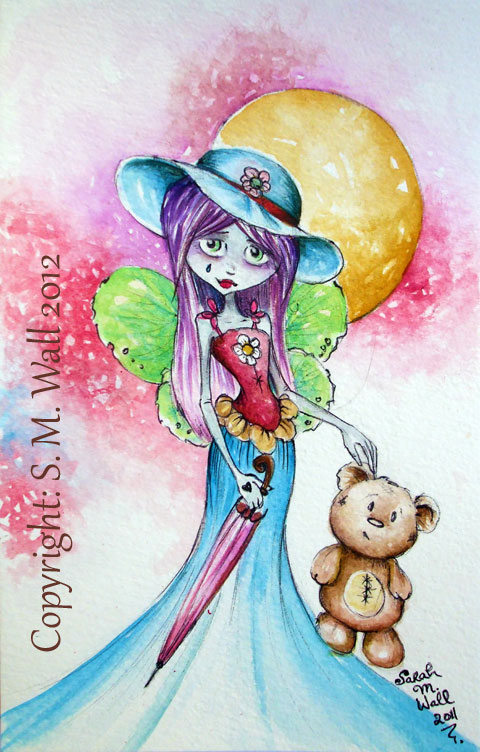 480x752 Blue Monday Watercolour Fairy Painting A Little Bit Fairy - Blue Monday Painting