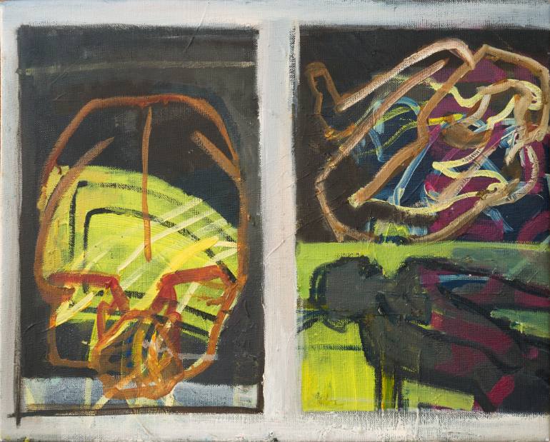 770x619 Saatchi Art Composition Blue Monday Painting By Merkuria Czerwinska - Blue Monday Painting