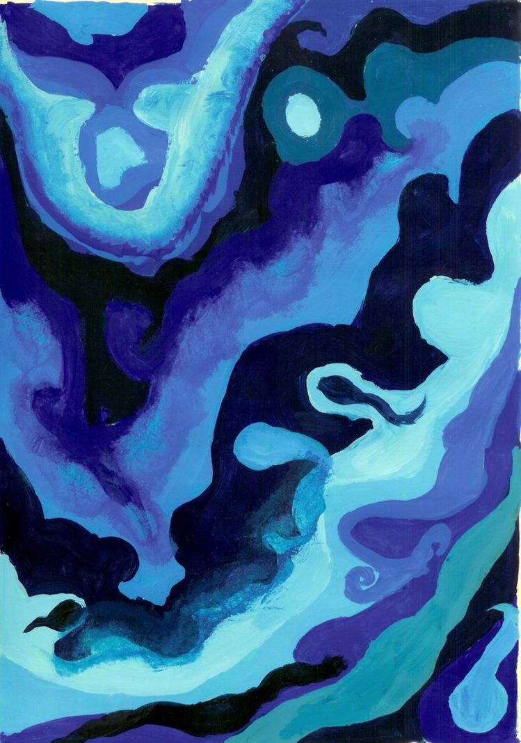 749x1067 Blue Monochromatic Painting By Pianocrazee Monochromatic - Blue Monochromatic Painting