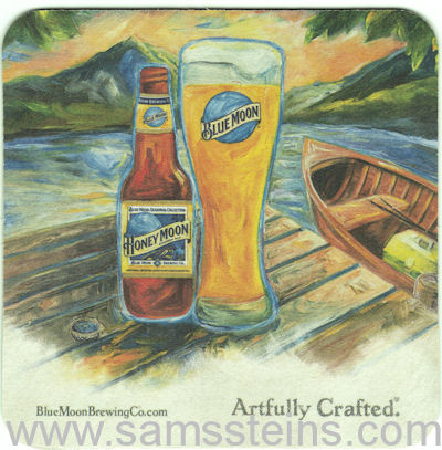 400x407 Blue Moon Honey Moon Beer Coaster - Blue Moon Beer Painting