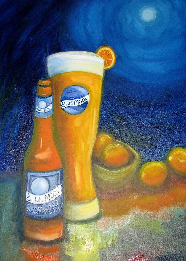 642x900 Blue Moon I Painting By Craig Wade - Blue Moon Beer Painting