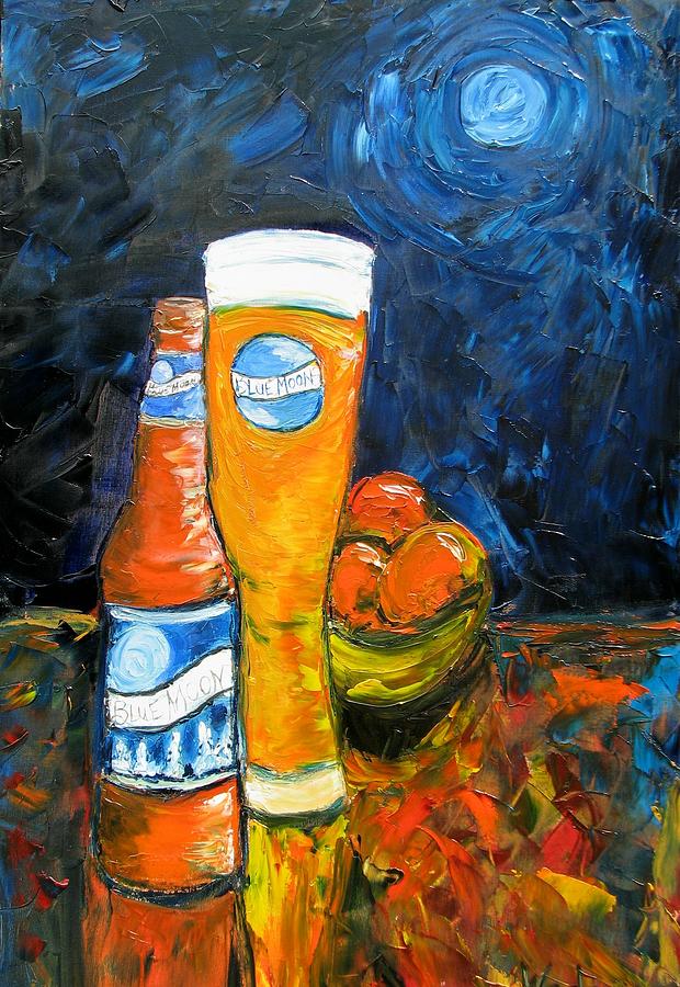 620x900 Blue Moon Ii Painting By Craig Wade - Blue Moon Beer Painting