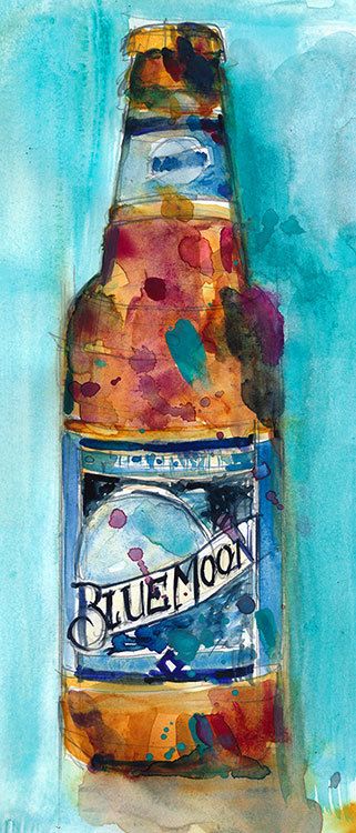 321x750 Blue Moon By Dorrie Rifkin Artscenery Blue Moon - Blue Moon Beer Painting
