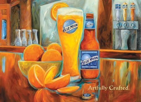 454x329 U.s.a. Bier! Blue Moon, Blue Moon Beer And Happy Hour - Blue Moon Beer Painting