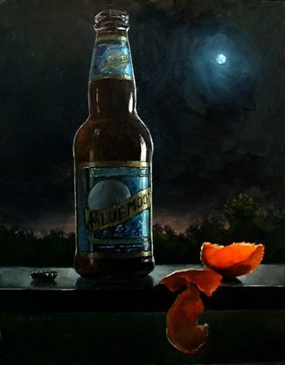 410x524 Blue Moon Stay Spirited Blue Moon And Moon Art - Blue Moon Beer Painting