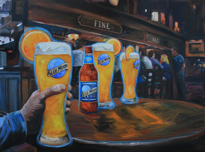 Blue Moon Beer Painting at PaintingValley.com | Explore collection of ...