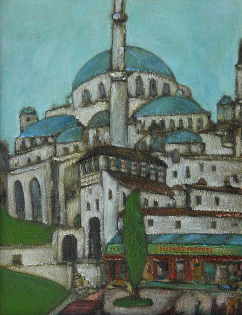 491x640 David Zylstra Artwork Blue Mosque Original Painting Oil - Blue Mosque Painting