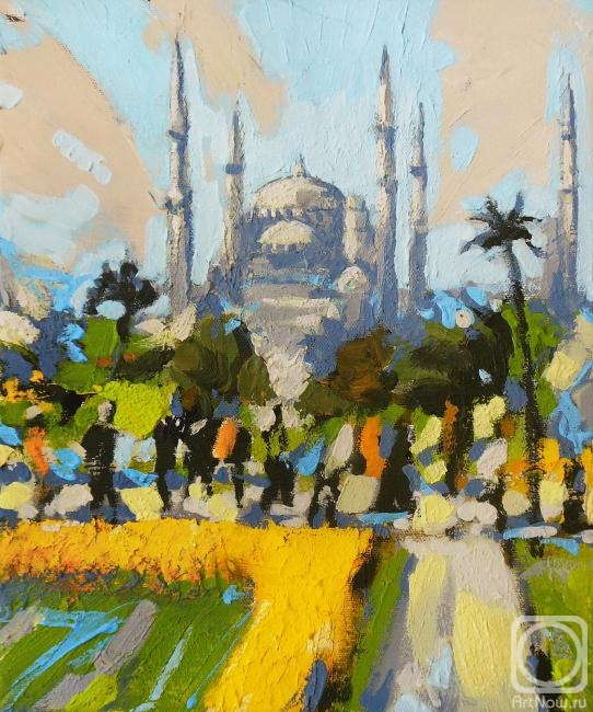 542x650 Painting Mosque. Spring In Buy On Artnow.ru - Blue Mosque Painting
