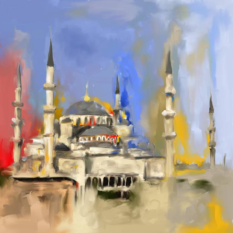 770x770 Saatchi Art Blue Mosque 597 1 Painting By Corporate Art Task Force - Blue Mosque Painting