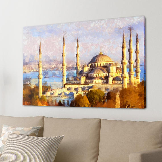 570x570 Blue Mosque Canvas, Large Art Painting, Poster, Wall Art, Interior - Blue Mosque Painting