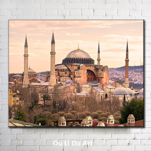 640x640 Turkey Blue Mosque Landscape Canvas Printings Oil Painting Printed - Blue Mosque Painting