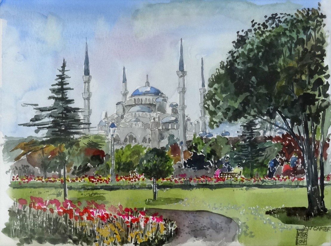 1110x824 Blue Mosque Istanbul, Turkey - Blue Mosque Painting