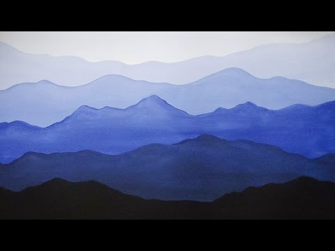 480x360 Easy Acrylic Painting - Blue Mountain Painting