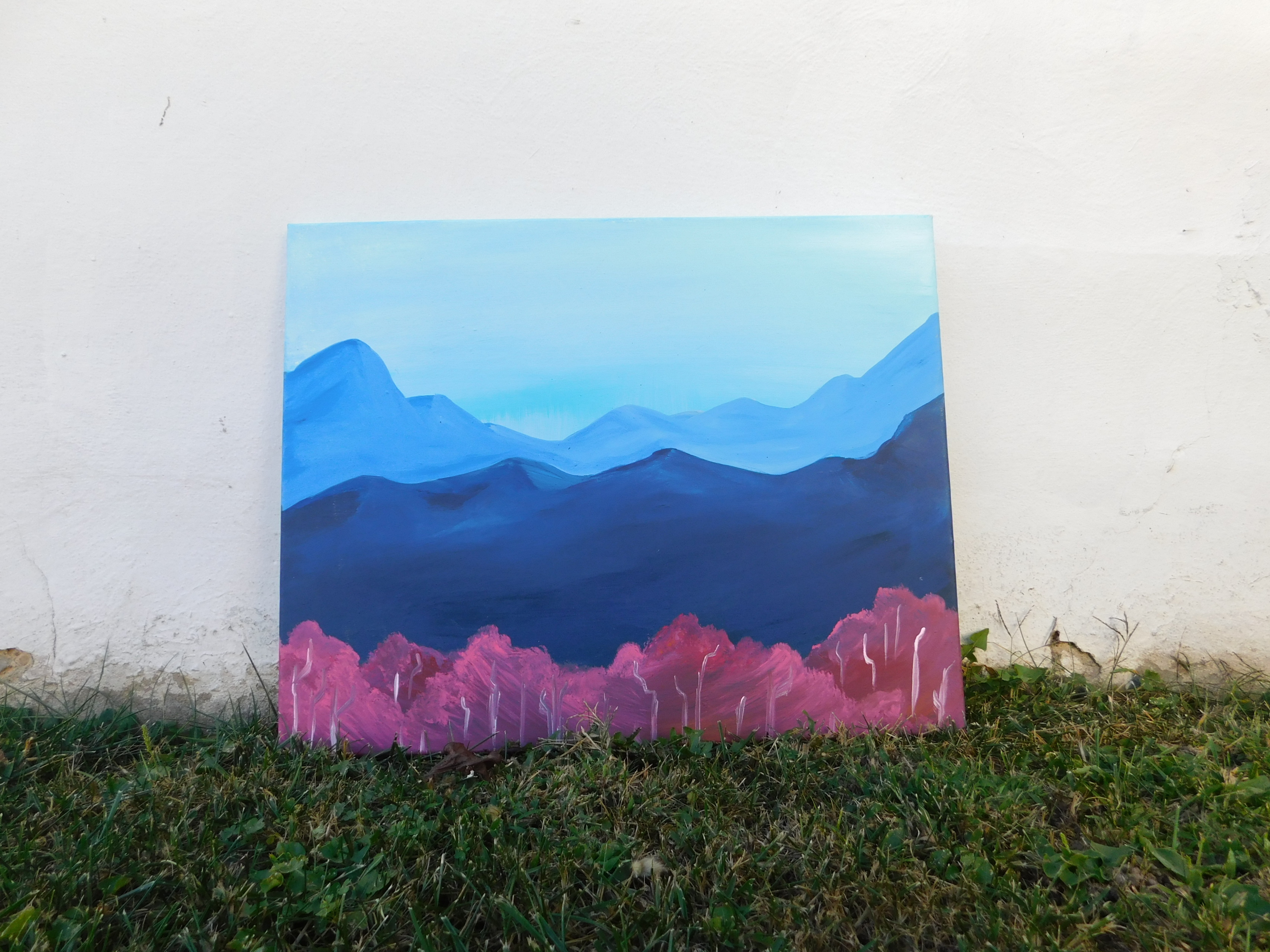 3413x2560 Blue Ridge Mountain Original Painting - Blue Mountain Painting