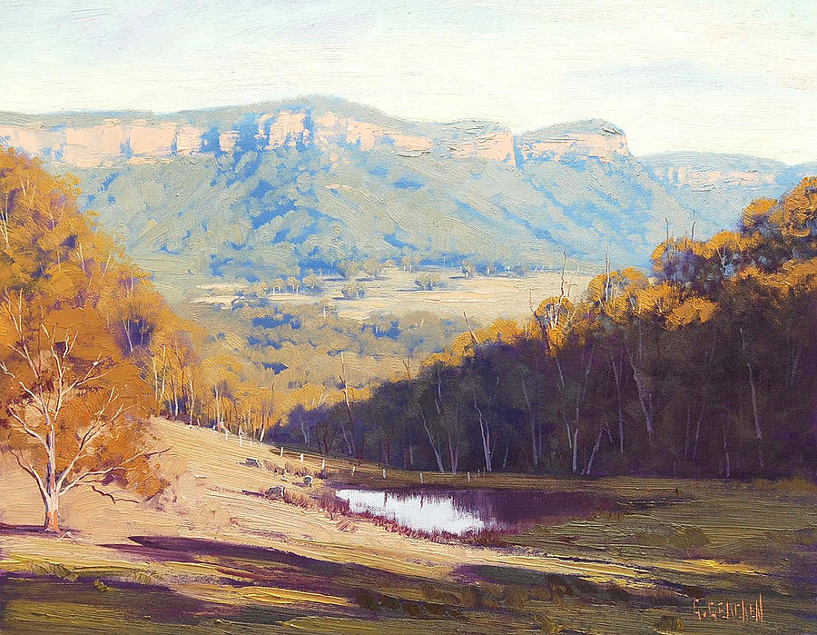 900x699 Blue Mountains Paintings Painting By Graham Gercken - Blue Mountain Painting