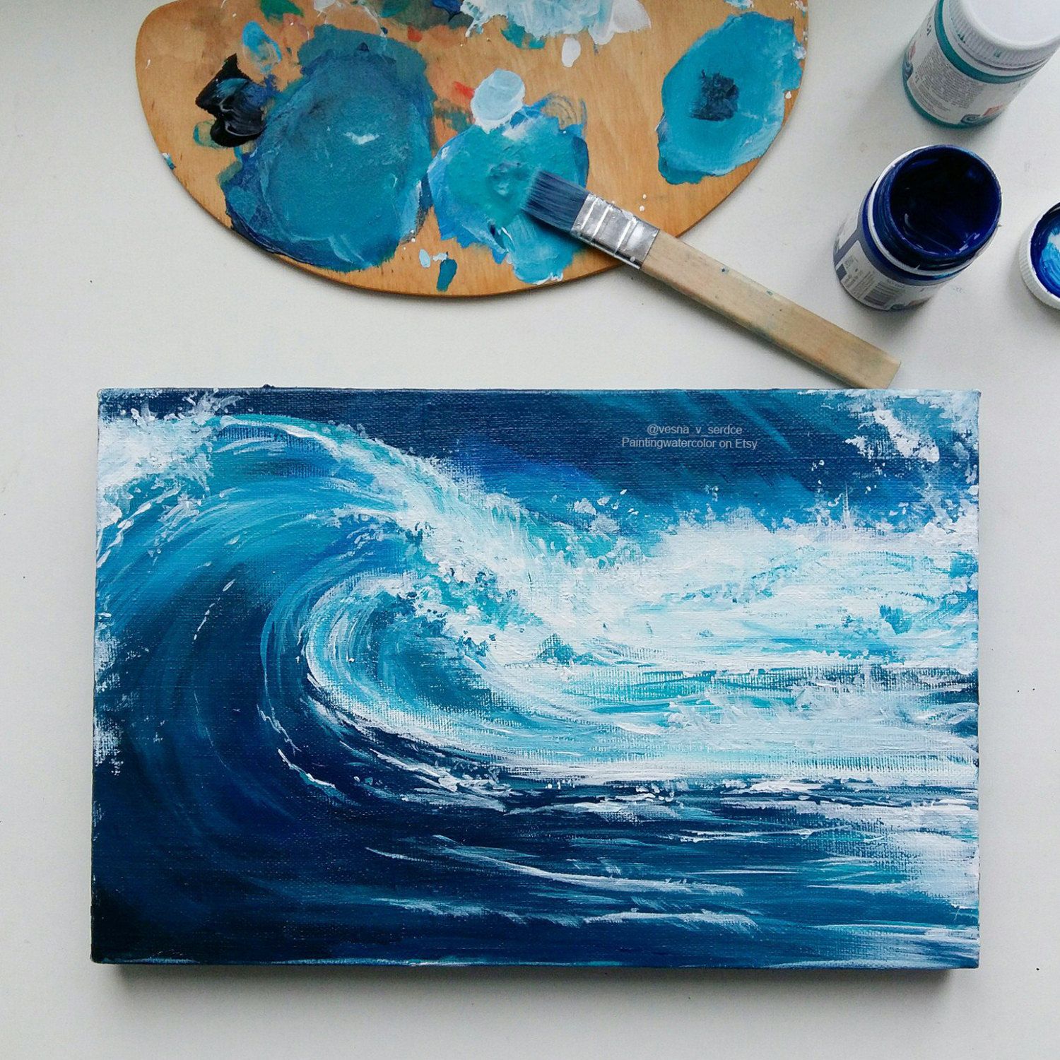 1500x1500 Orinal Painting Blue Sea, Sea Acrylic Painting Canvas Beach Hand - Blue Ocean Painting