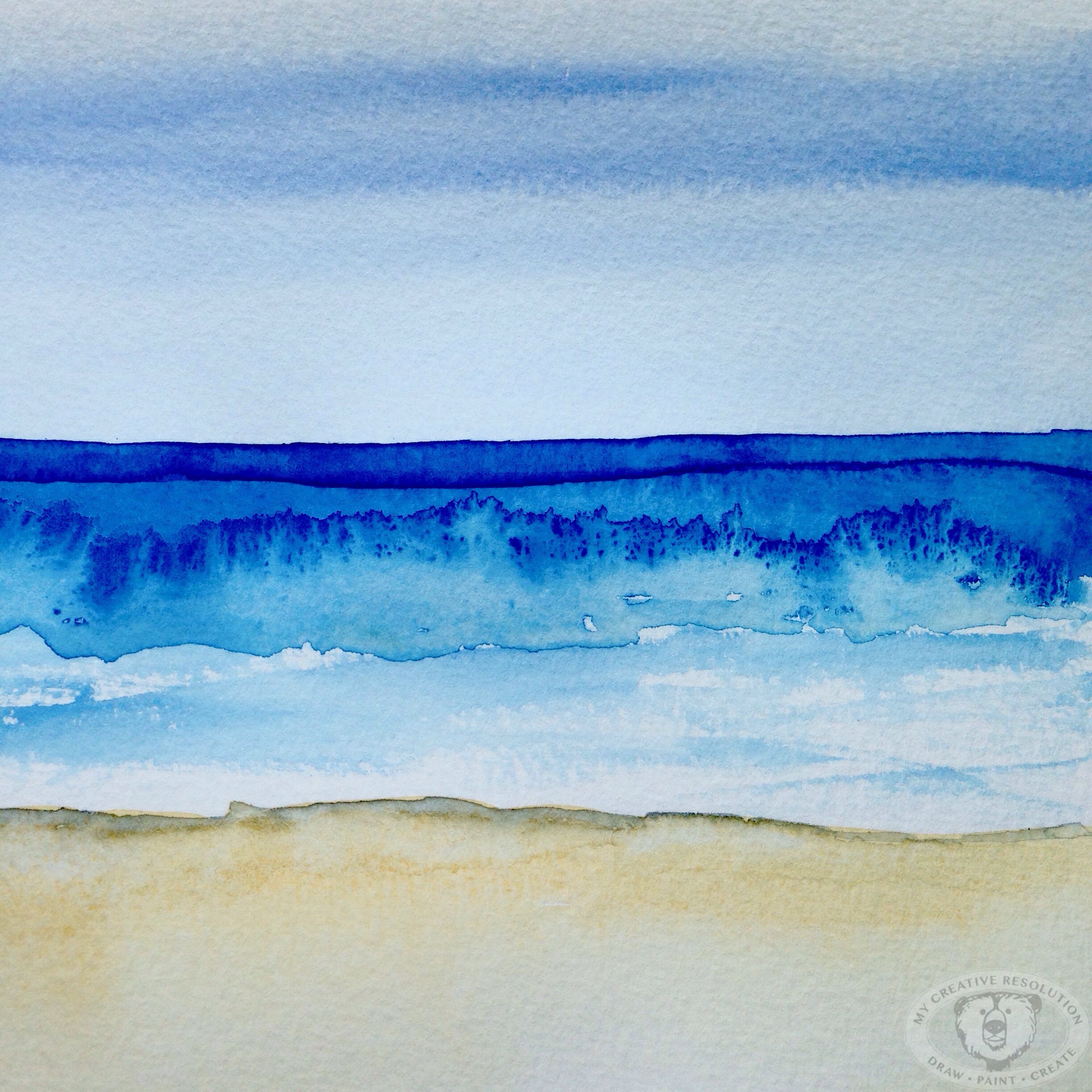 2448x2448 Painting The Ocean - Blue Ocean Painting