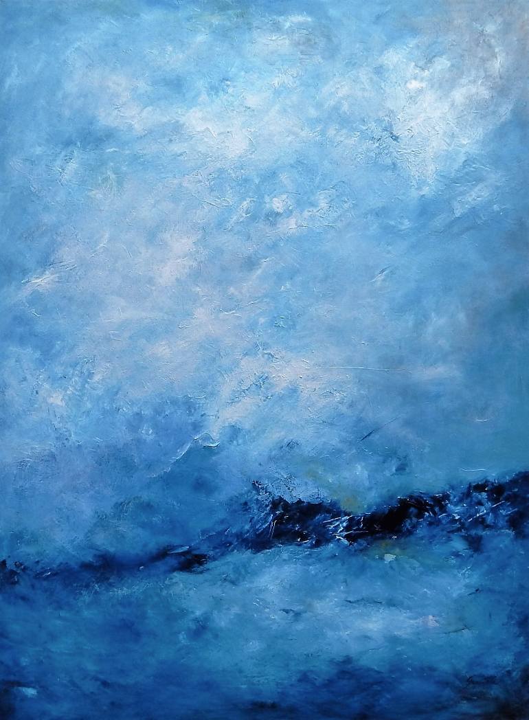 770x1048 Saatchi Art Blue Ocean Blue Sky Painting By Graciela Castro - Blue Ocean Painting
