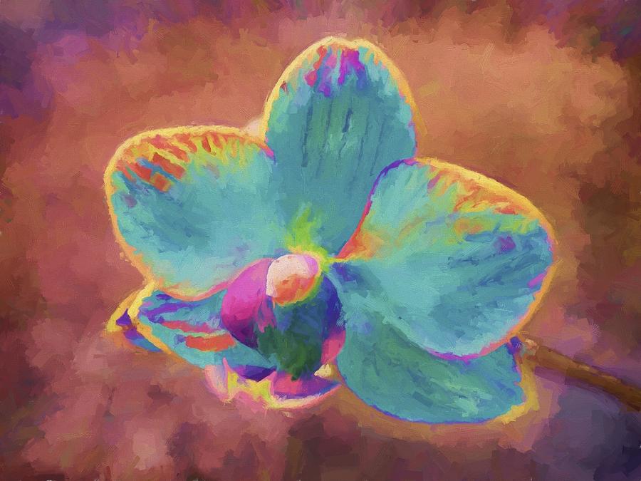 900x675 Blue Orchid In Watercolour Painting By Shabby Chic And Vintage Art - Blue Orchid Painting