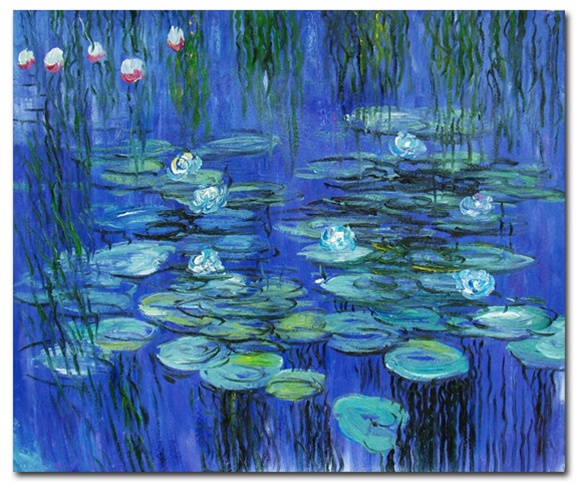 578x483 Blue Water Lilies - Blue Painting