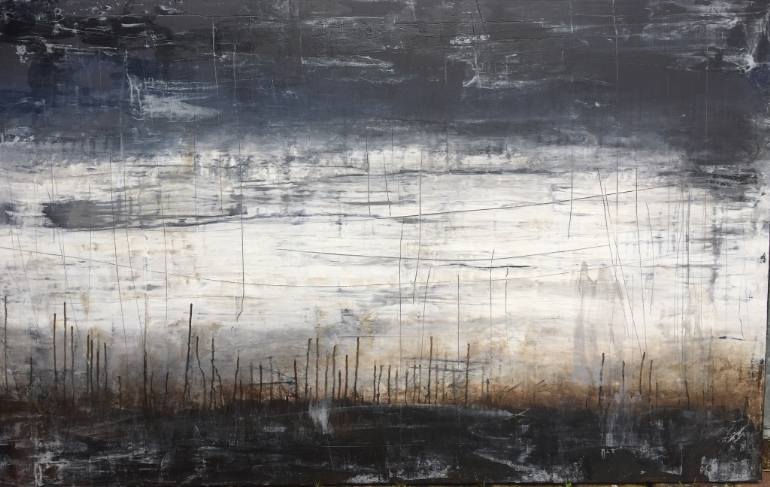 770x487 Saatchi Art 1153 Abstract Bluewhiterown Painting By Roger - Blue Painting Abstract