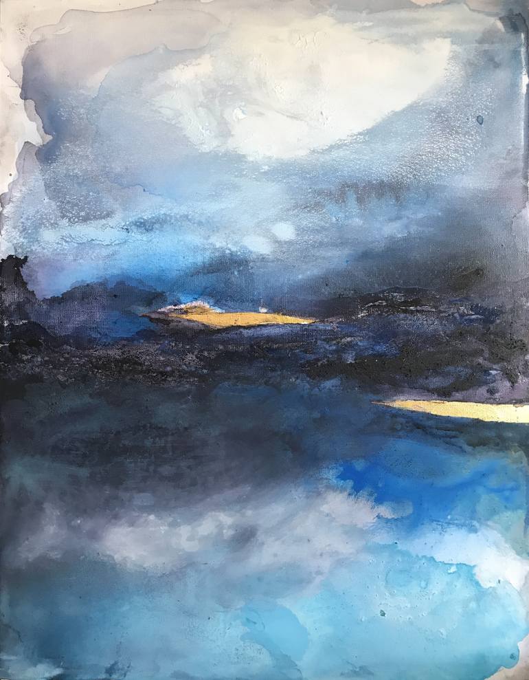 770x989 Saatchi Art Abstract Blue Painting Impressionistic Landscape - Blue Painting Abstract