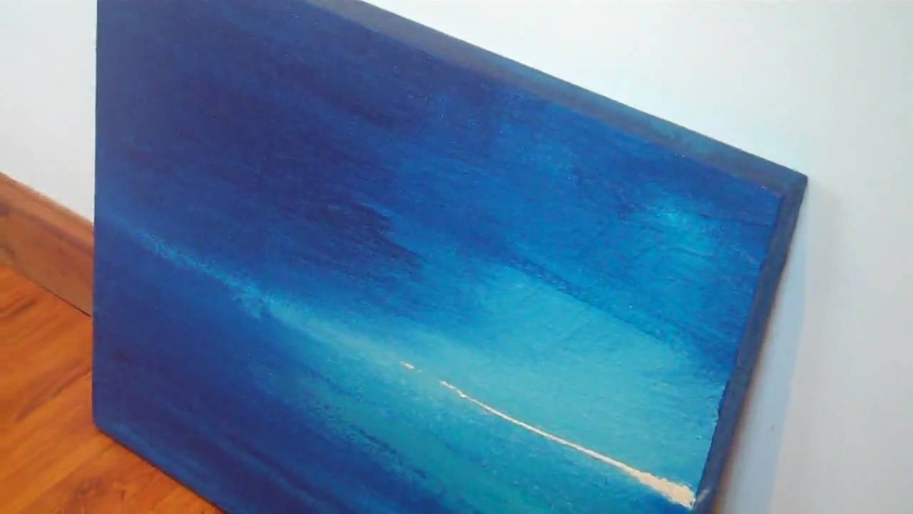 1280x720 Darkest Night - Blue Painting Canvas