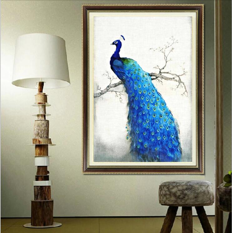 Blue Peacock Painting