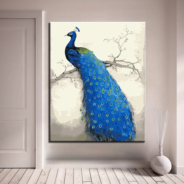 Blue Peacock Painting at PaintingValley.com | Explore collection of ...