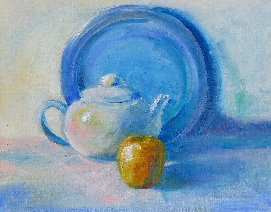 900x705 Blue Plate Special Painting By Valerie Lynch - Blue Plate Special Painting