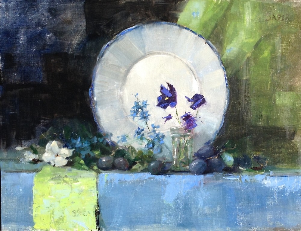 1000x765 Blue Plate Special Oil 16 X 12 By Chris Saper Redbubble - Blue Plate Special Painting