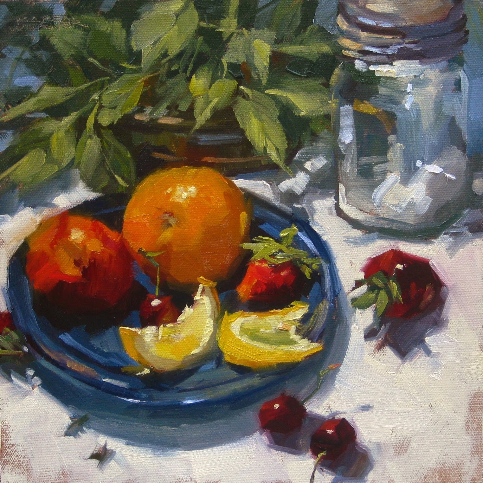 1600x1600 Karen Werner Fine Art Blue Plate Special A Still Life Painting - Blue Plate Special Painting