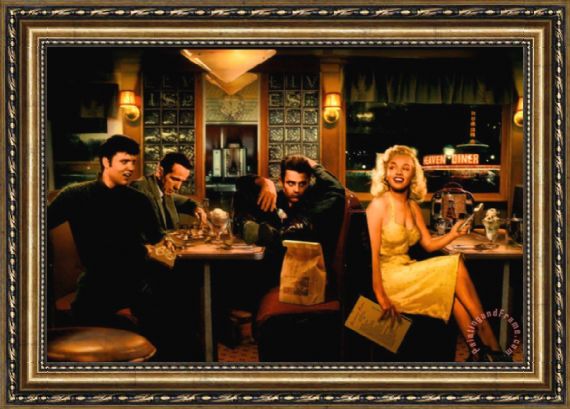 570x409 Chris Consani Blue Plate Special Framed Painting For Sale - Blue Plate Special Painting