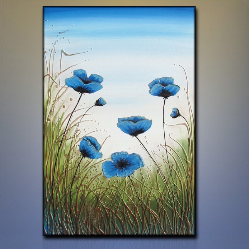 800x800 Himalayan Blue Poppies - Blue Poppies Painting