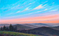 236x147 Blue Ridge Mountains Original Acrylic Landscape Painting On Canvas - Blue Ridge Mountains Painting