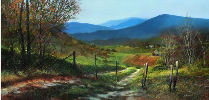 700x337 Bansemer Studio Amp Gallery Of Fine Art Lost In The Foothills - Blue Ridge Mountains Painting