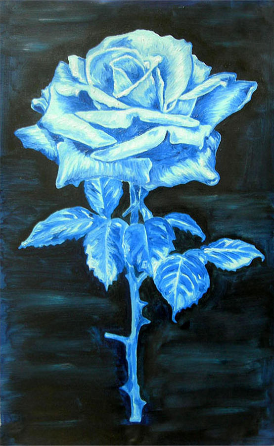 554x900 Blue Rose Painting By Tomy Joseph - Blue Rose Painting