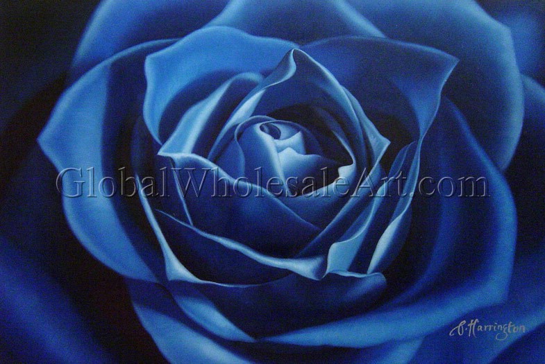 785x525 Deep Blue Rose - Blue Rose Painting