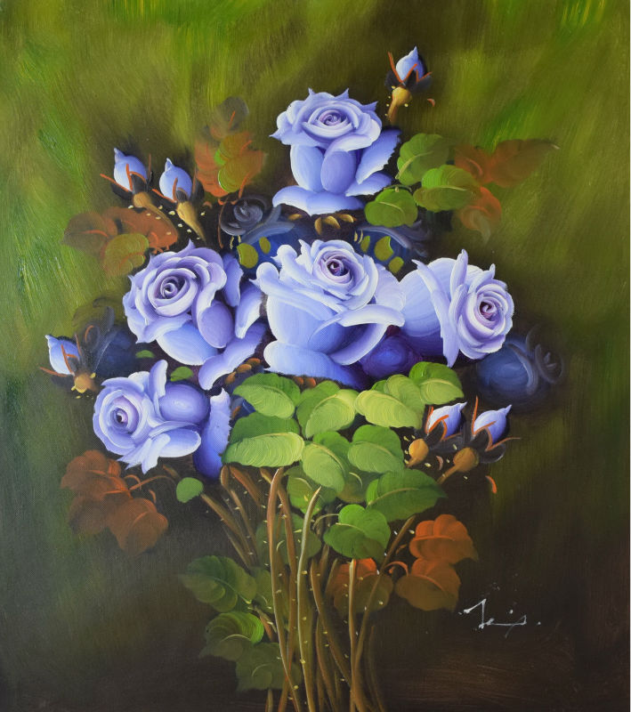 Blue Rose Painting at Explore collection of Blue Rose Painting